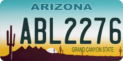 AZ license plate ABL2276