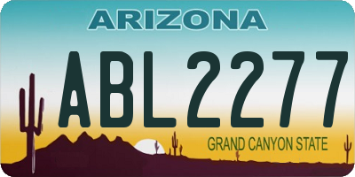 AZ license plate ABL2277