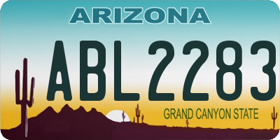 AZ license plate ABL2283