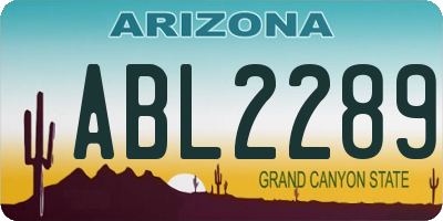 AZ license plate ABL2289