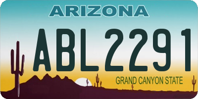 AZ license plate ABL2291