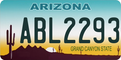 AZ license plate ABL2293