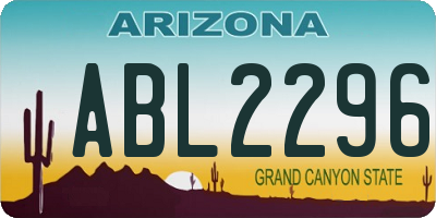 AZ license plate ABL2296
