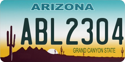 AZ license plate ABL2304
