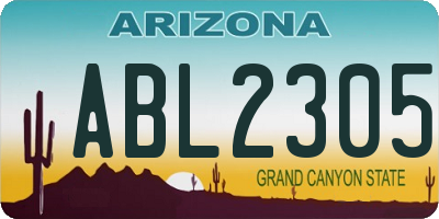 AZ license plate ABL2305