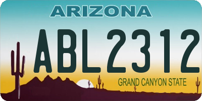 AZ license plate ABL2312