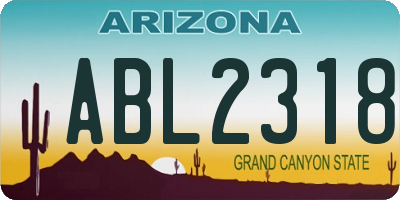 AZ license plate ABL2318