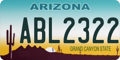 AZ license plate ABL2322