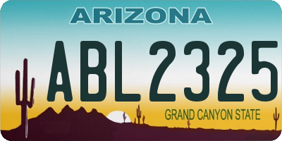 AZ license plate ABL2325