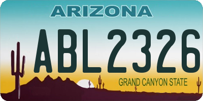 AZ license plate ABL2326