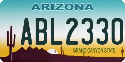 AZ license plate ABL2330
