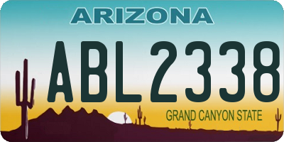 AZ license plate ABL2338
