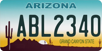 AZ license plate ABL2340