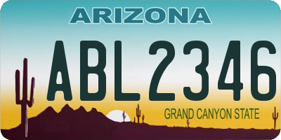 AZ license plate ABL2346
