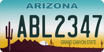 AZ license plate ABL2347