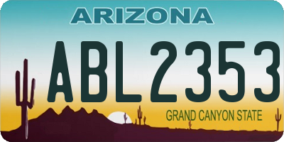 AZ license plate ABL2353