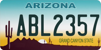 AZ license plate ABL2357