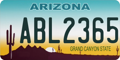 AZ license plate ABL2365