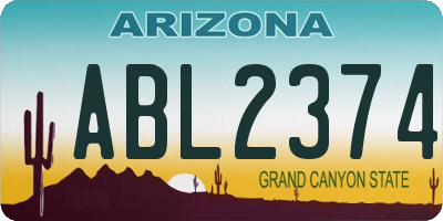 AZ license plate ABL2374