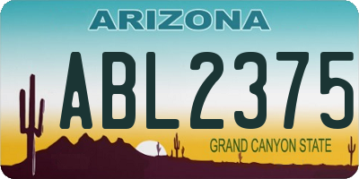 AZ license plate ABL2375