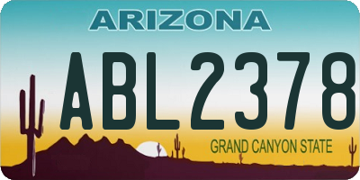 AZ license plate ABL2378