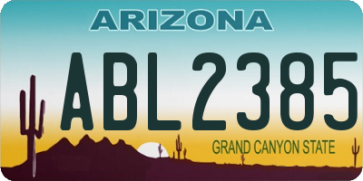 AZ license plate ABL2385