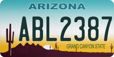 AZ license plate ABL2387