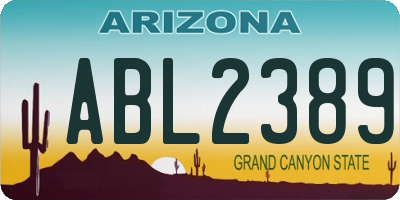 AZ license plate ABL2389