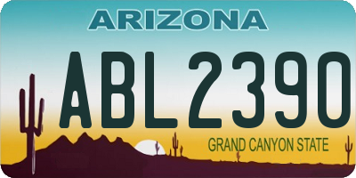 AZ license plate ABL2390
