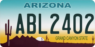 AZ license plate ABL2402
