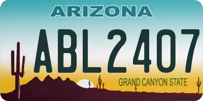 AZ license plate ABL2407