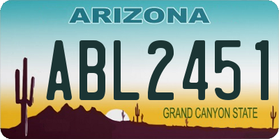 AZ license plate ABL2451