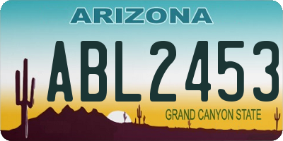 AZ license plate ABL2453