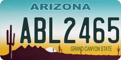 AZ license plate ABL2465