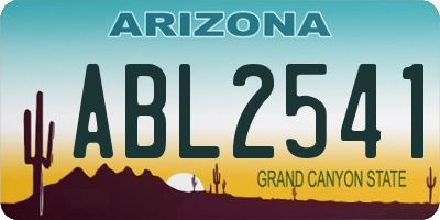 AZ license plate ABL2541