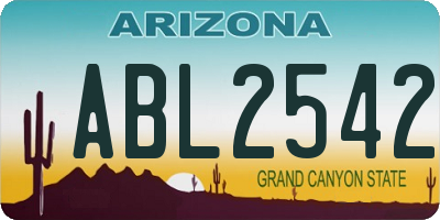 AZ license plate ABL2542