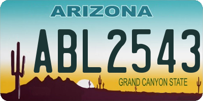 AZ license plate ABL2543