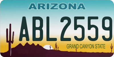 AZ license plate ABL2559