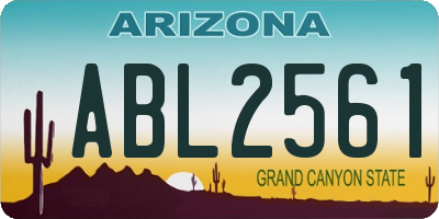 AZ license plate ABL2561