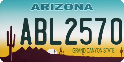 AZ license plate ABL2570
