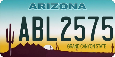 AZ license plate ABL2575