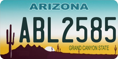 AZ license plate ABL2585