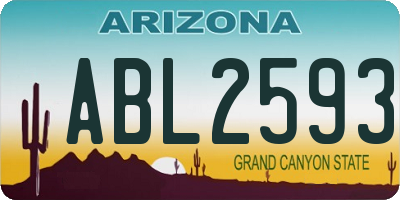 AZ license plate ABL2593
