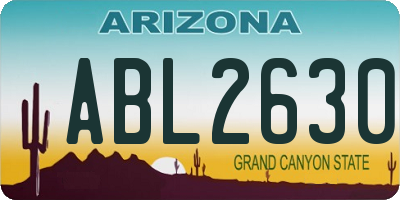 AZ license plate ABL2630