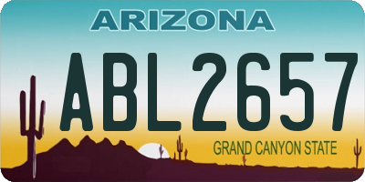 AZ license plate ABL2657
