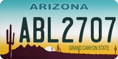 AZ license plate ABL2707