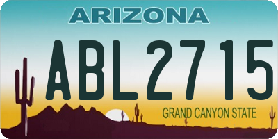 AZ license plate ABL2715