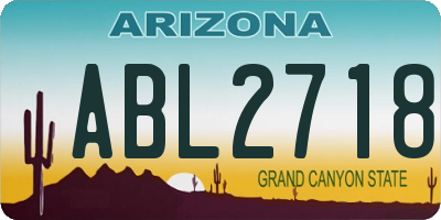 AZ license plate ABL2718