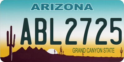 AZ license plate ABL2725