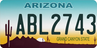 AZ license plate ABL2743